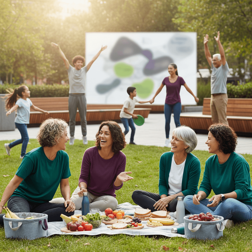 Illustration Gesundheitsförderung in Lebenswelten