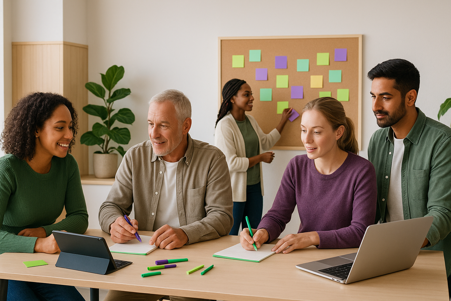 Mitarbeitende in interaktivem Workshop